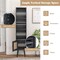 Black Wood and Rattan Floor Cabinet with Adjustable Shelf and Anti-Tip Kits